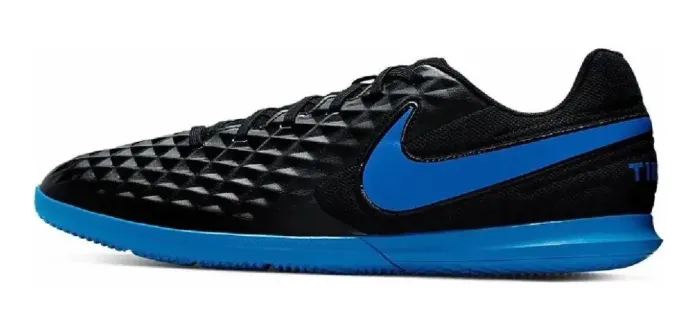 chuteira nike tiempo legend 8 - preta e azul
