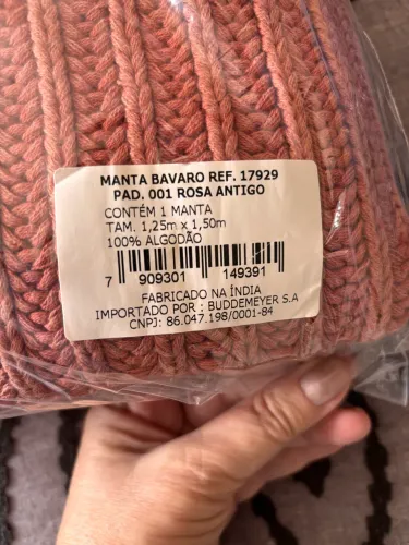 Manta Buddemeyer Casa Rosa Antigo 100% Algodão Nova