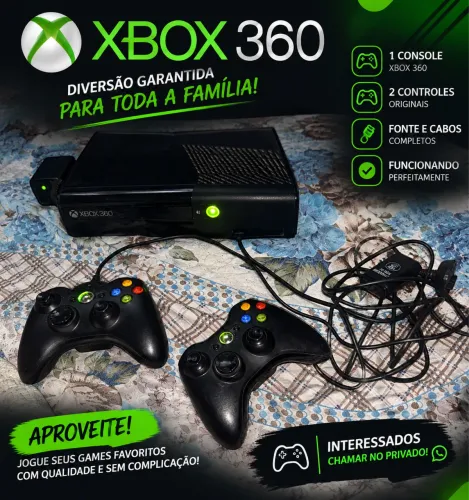 Xbox360 nunca foi aberto 0 defeitos!! Com desbloqueio e 5 jogos!!