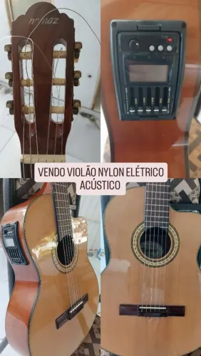 Violão nylon elétrico acústico