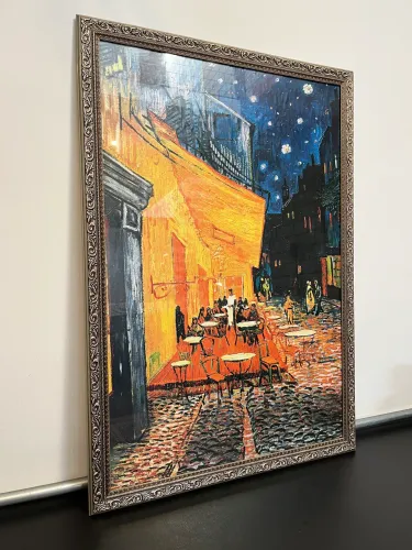 Quadro Van Gogh Terraço do Café à noite 69x99