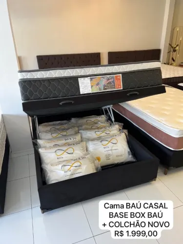 Colchão Casal com BAÚ NOVO - Entrego HOJE!