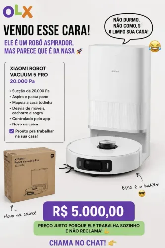 Robô aspirador Xiaomi Robot Vacuum 5 pro 20000pa Branco