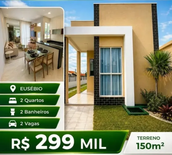 Casa Plana com 2 Suítes à venda