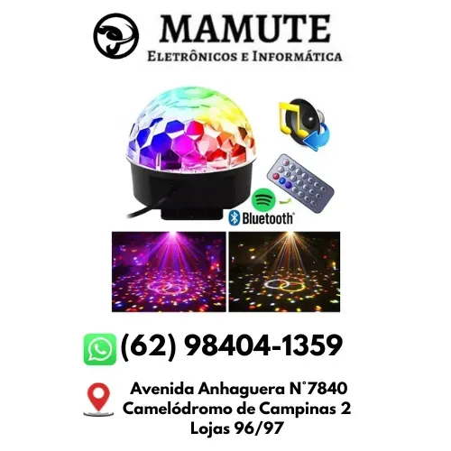 Globo De Luz Led Giratorio Festa Balada Bluetooth Mp3 Usb