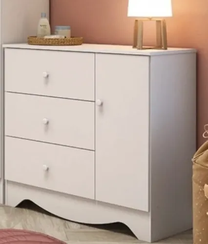 Cômoda branca bebê 