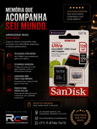 Cartão de Memória 128GB
