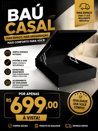 Cama baú casal 
