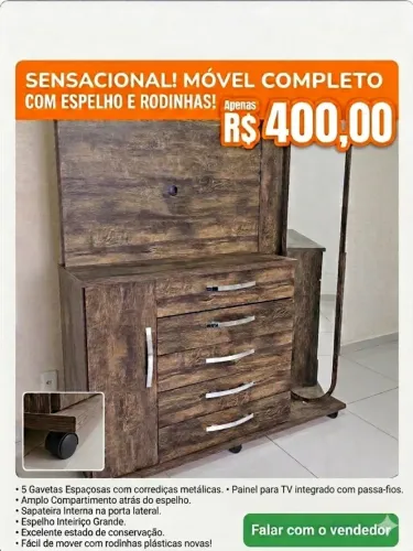Cômoda com painel para TV