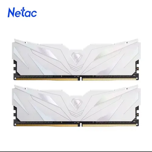 Memória RAM Gamer Netac DDR4 16GB (2x8GB) 3200Mhz CL16 Branca NOVA