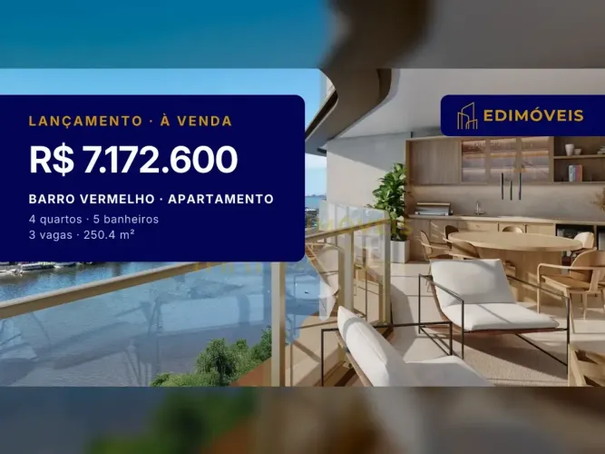 Apartamento dos sonhos em Barro Vermelho: 4 suítes e terraço para relaxar!