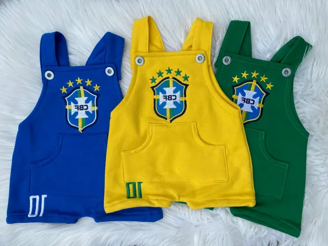 Macacão Brasil para bebê em atacado