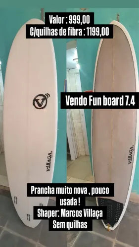 Prancha Longboard 7?4? Marcos Villaça - Excelente Estado