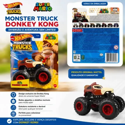Hot Wheels Monster Truck Donkey Kong Super Mario Lacrado Original