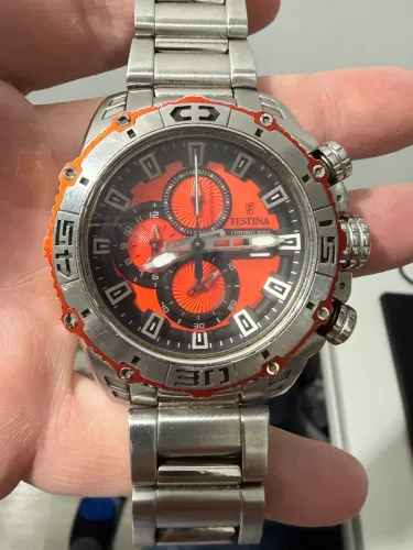 Relogio festina chrono bike laranja f16599