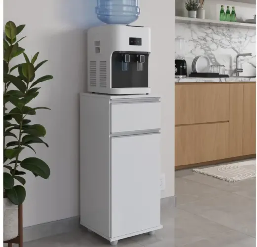 Armário para Bebedouro Multiuso com Gaveta e Porta Cozinha (Branco)