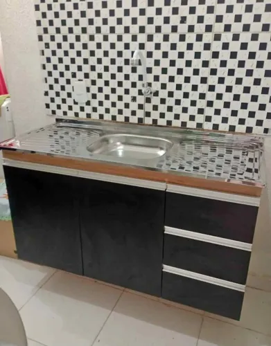 Balcão MDF com Pia Inox 