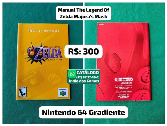 Manual The Legend Of Zelda Majora's Mask = R$: 300