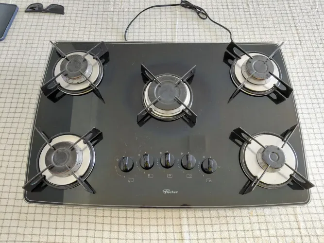 Cooktop a gás Fischer 5 bocas.