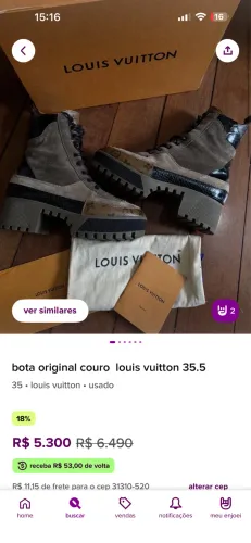 Bota Louis Vuitton 36 original enjoe Thamires 