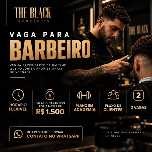 VAGA PARA BARBEIRO - THE BLACK BARBEARIA