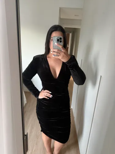 Vestido de festa camurça preto G 