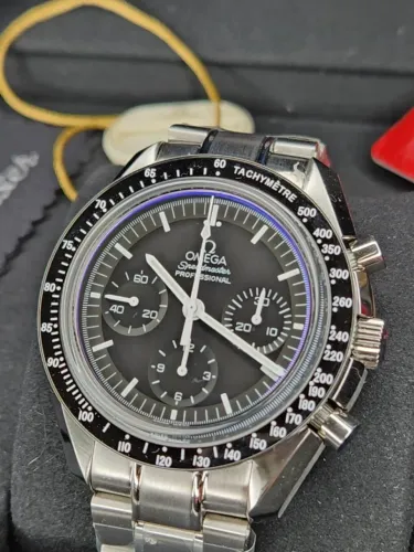 Relogio Omega Speedmaster Moonwhacth Profissional Mostrador Preto Eta Super Clone