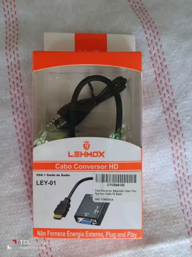 Conversor Adaptador VGA para HDMI com Cabo P2 Incluso