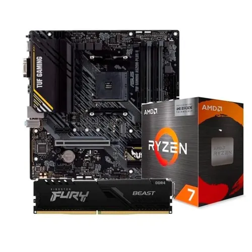 Kit-UP Processador AMD Ryzen 7 5700X3D + ASUS TUF GAMING B550 PLUS II + 32GB RAM DDR4