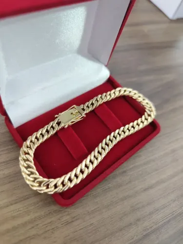 Pulseira de Ouro 18k Grumet Dupla 7mm R$ 550/ Grama