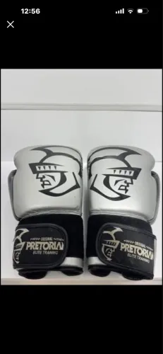 Luva De Boxe muay Thai Pretorian Elite Training Silver - 14oz