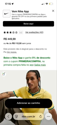 Camisa do Brasil da Nike original