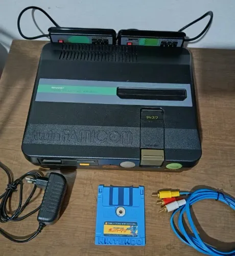 Console Sharp Twin Famicom Black (versão 2 com controles Turbo) Revisado, Leitor 100%