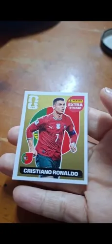 Figurinha Original da Panini Cristiano Ronaldo Extra Sticker Ouro