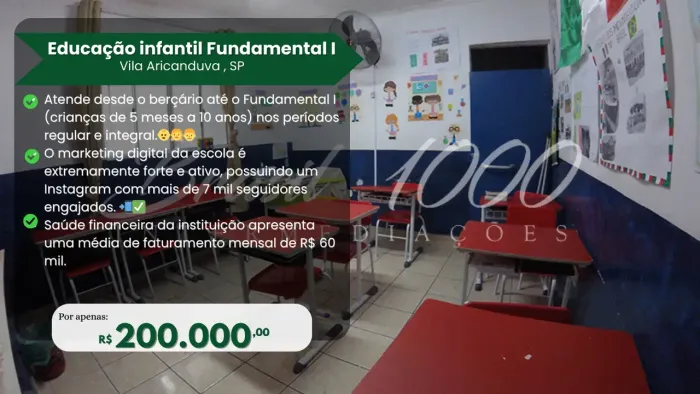 Educação infantil Fundamental I, Localizado na Vila Aricanduva, Zona Leste São Paulo SP