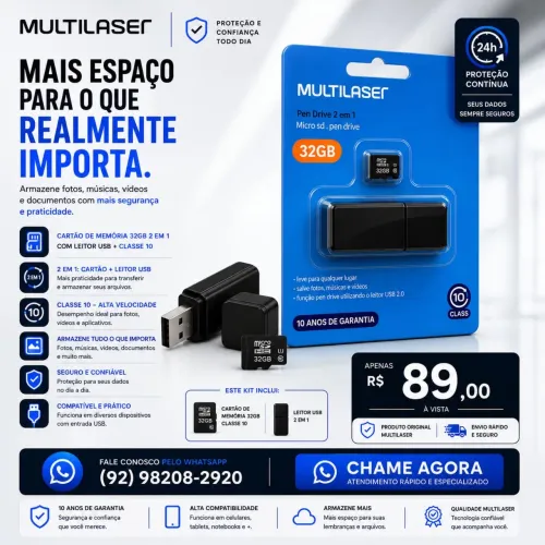 Cartão de memória 32GB lacrado