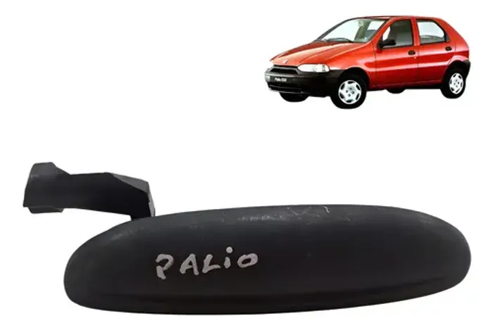 Macaneta Externa Porta Lado Direito Fiat Palio 1996 1999 Preto Dianteira