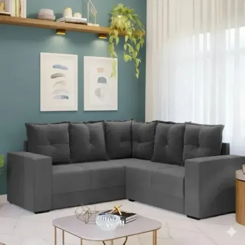 PROMOÇÃO Sofá de canto cinza novo