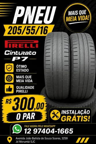Pneu 205/55/16 Pirelli Cinturato P7 - Mais que Meia Vida