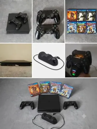 Console PS4 500gb HD + 2 Controles + 4 Jogos Mídia Física 