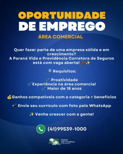 OPORTUNIDADE DE EMPREGO