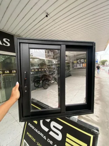 JANELA DE ALUMÍNIO PRETO 60X60 2F - MEGA OFERTÃO