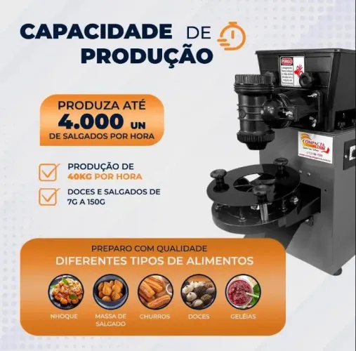 Máquina de salgados e doces modeladoras pop 4.0 7g a 150g