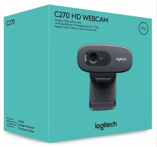Câmera Logitech C270 720p NOVO! Excelente qualidade de vídeo.