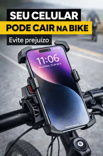Kit Suporte Celular Bike + Luz LED USB Reforçado 360° Segurança Total