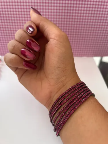 Pulseiras Strass Magenta - Acessórios da moda