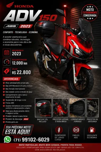 HONDA ADV 150 ABS 2023 - COMPLETA E CONSERVADA!