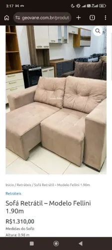 Sofá Retrátil - Modelo Fellini 1.90m