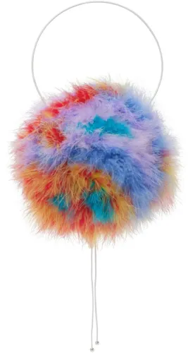 Bolsa rara 100% penas de peru da marca polonesa "fal-ash" multicolorida hoop
