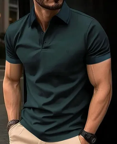 Camisa Polo Pima VR, NOVA. Cor Verde Militar.